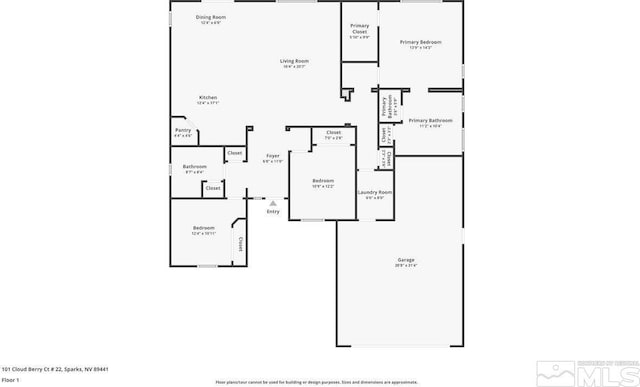 101 Cloud Berry Ct, Sparks, NV 89441 - room layout