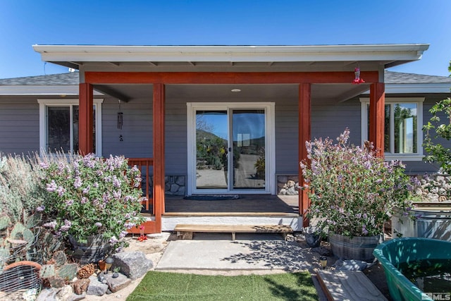 14865 N Red Rock Rd, Reno, NV 89508 - property entrance featuring a porch and a shingled roof