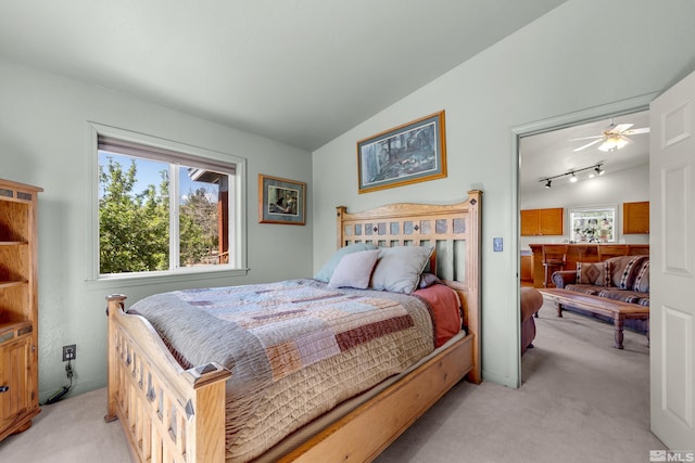 14865 N Red Rock Rd, Reno, NV 89508 - bedroom featuring light colored carpet and vaulted ceiling