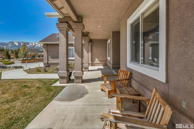 2825 N Fork Ln, Minden, NV 89423 - view of patio with a mountain view