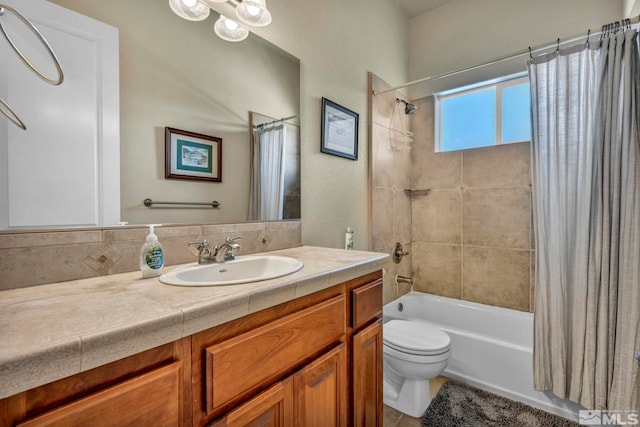 2825 N Fork Ln, Minden, NV 89423 - full bath featuring shower / bath combo with shower curtain, toilet, vanity, and tile patterned flooring