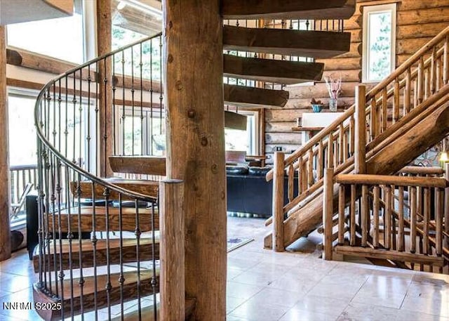 996 Tyner Way, Incline Village, NV 89451 - stairway featuring log walls