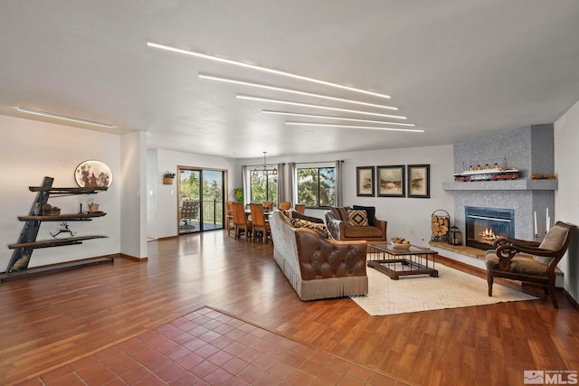 3075 Markridge Dr, Reno, NV 89509 - living area with wood finished floors and a fireplace