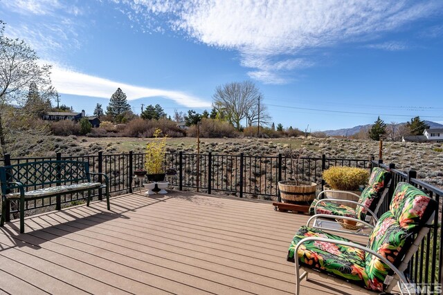 3075 Markridge Dr, Reno, NV 89509 - wooden deck featuring a mountain view
