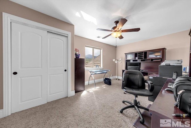 10401 Copper Cloud Dr, Reno, NV 89511 - carpeted office featuring baseboards and a ceiling fan