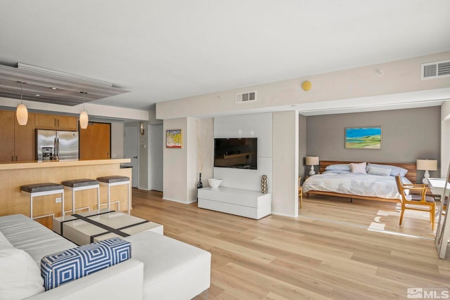 living room with light wood-style flooring