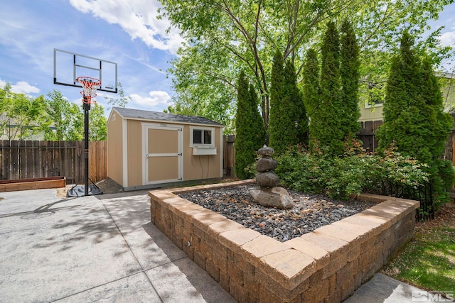 2963 Moose Ridge Dr, Reno, NV 89523 - view of patio / terrace with a shed, a fenced backyard, and an outdoor structure
