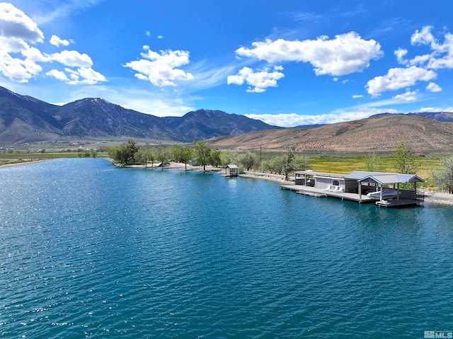 2980 N US Highway 395, Minden, NV 89423 - water view featuring a dock and a mountain backdrop
