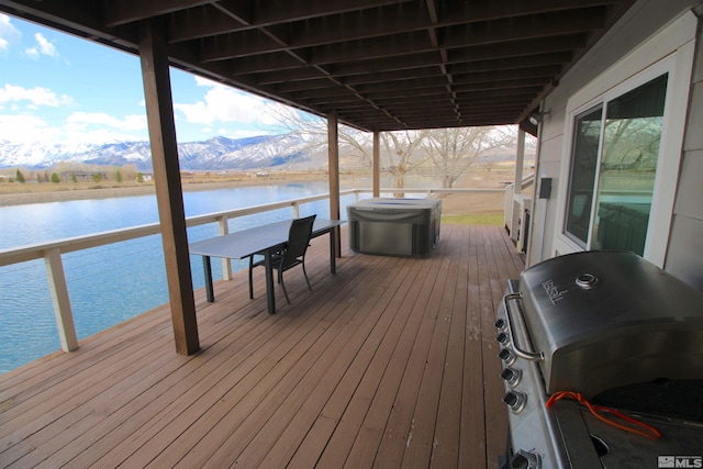 2980 N US Highway 395, Minden, NV 89423 - wooden deck with grilling area and a water and mountain view
