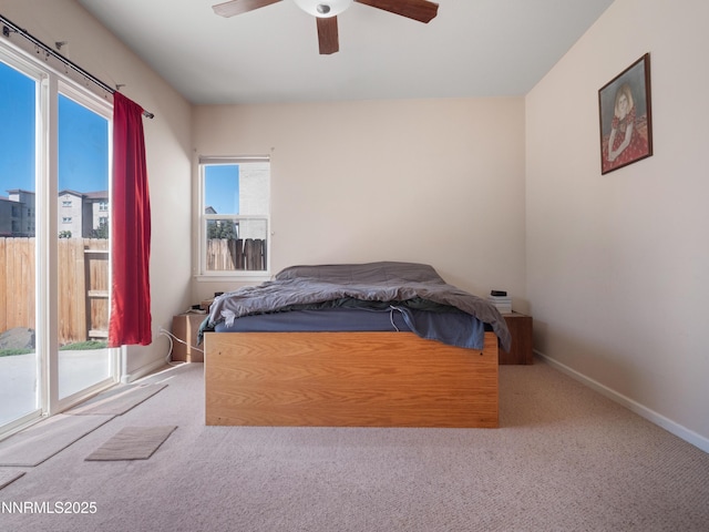1840 Granite Chief Dr, Reno, NV 89521 - carpeted bedroom with a ceiling fan and access to exterior