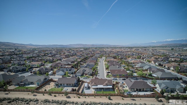aerial perspective of suburban area with mountains