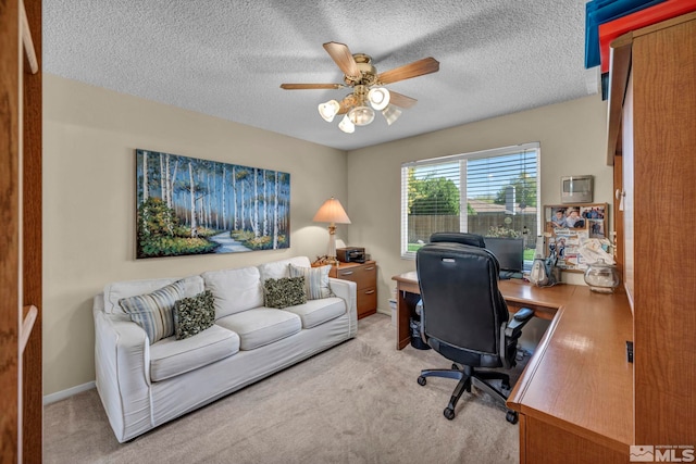 1509 Palo Verde, Carson City, NV 89703 - office featuring a ceiling fan, light colored carpet, and a textured ceiling
