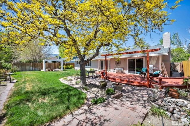 1509 Palo Verde, Carson City, NV 89703 - view of yard with a pergola, a wooden deck, and a patio