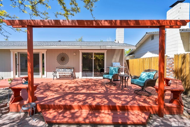 1509 Palo Verde, Carson City, NV 89703 - view of patio with a wooden deck and fence