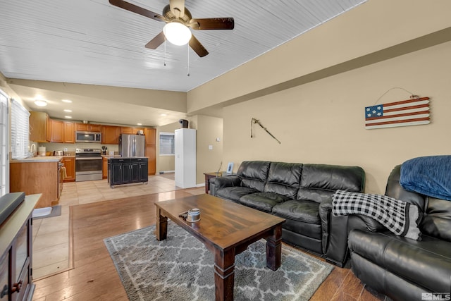 1874 Rosemary Dr, Sparks, NV 89434 - living room with ceiling fan and light wood finished floors