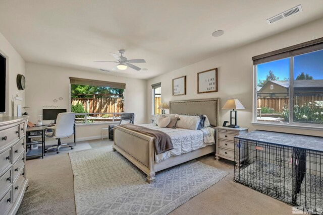 4184 Passage Dr, Sparks, NV 89436 - bedroom with carpet, a desk, a ceiling fan, and baseboards