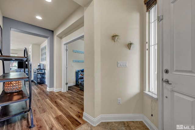 4184 Passage Dr, Sparks, NV 89436 - entryway featuring baseboards, light wood-style floors, and recessed lighting