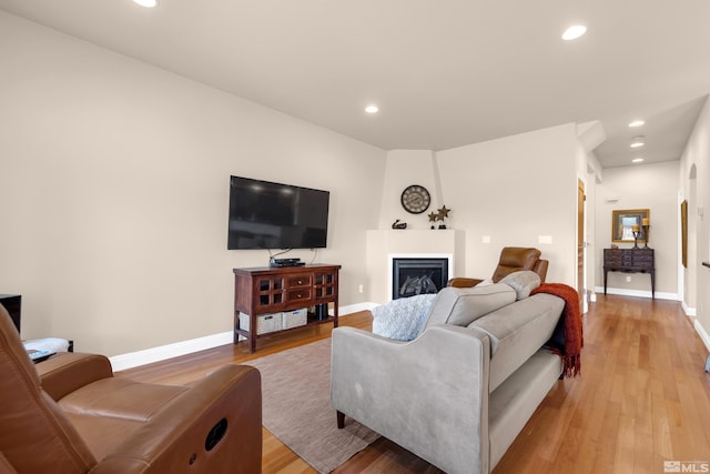 785 Sarcinella Ct, Reno, NV 89509 - living area with light wood-style flooring, a fireplace, recessed lighting, and baseboards