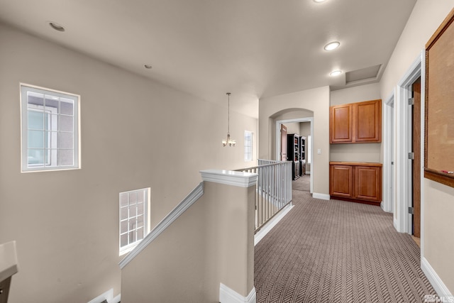 785 Sarcinella Ct, Reno, NV 89509 - corridor with an upstairs landing, light carpet, baseboards, and recessed lighting