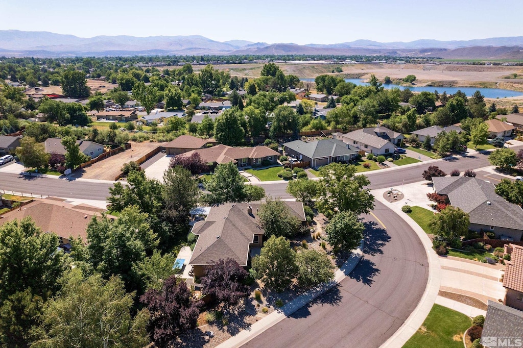 1178 Woodfords Ln, Gardnerville, NV 89460 - aerial perspective of suburban area featuring a water and mountain view