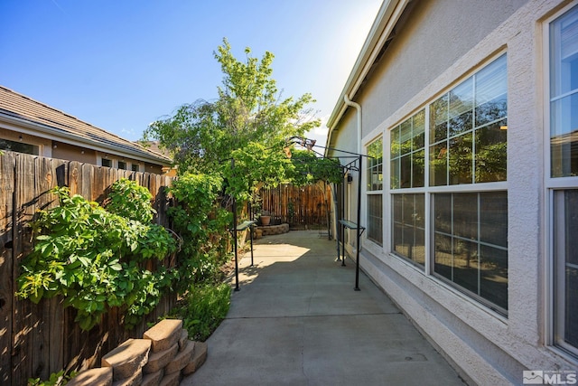 view of patio with a fenced backyard
