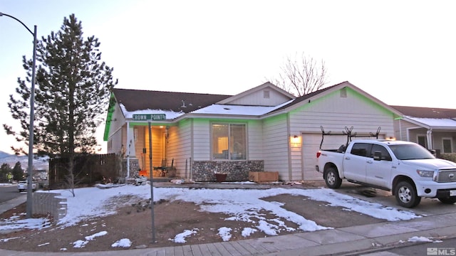201 Crown Point Dr, Dayton, NV 89403 - view of front of house with an attached garage and asphalt driveway