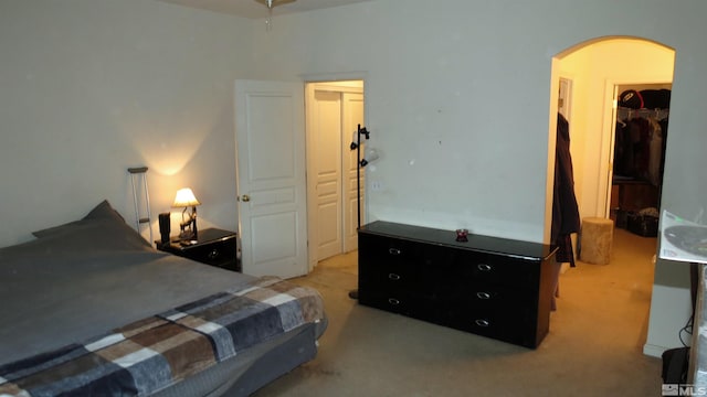 201 Crown Point Dr, Dayton, NV 89403 - bedroom with carpet, arched walkways, and a walk in closet