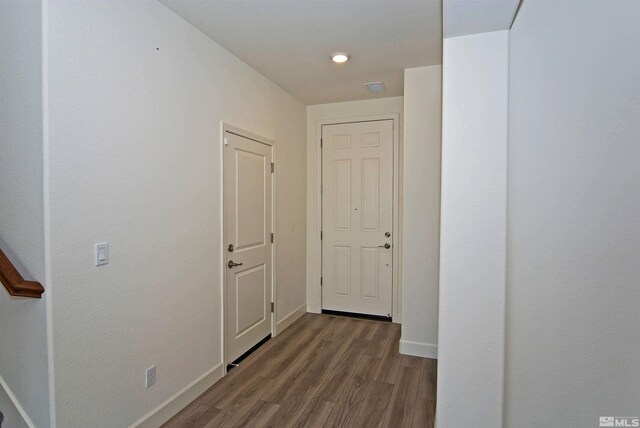 2091 Forest Grove Ln, Sparks, NV 89436 - corridor with baseboards, wood finished floors, and recessed lighting