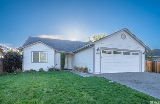 1466 Edlesborough Cir, Gardnerville, NV 89410 - single story home featuring an attached garage, driveway, and a shingled roof