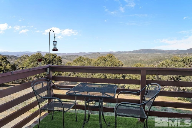 balcony with a mountain view