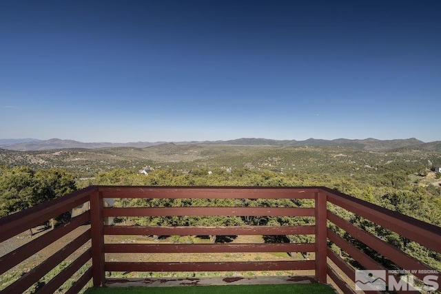 deck featuring a mountain view