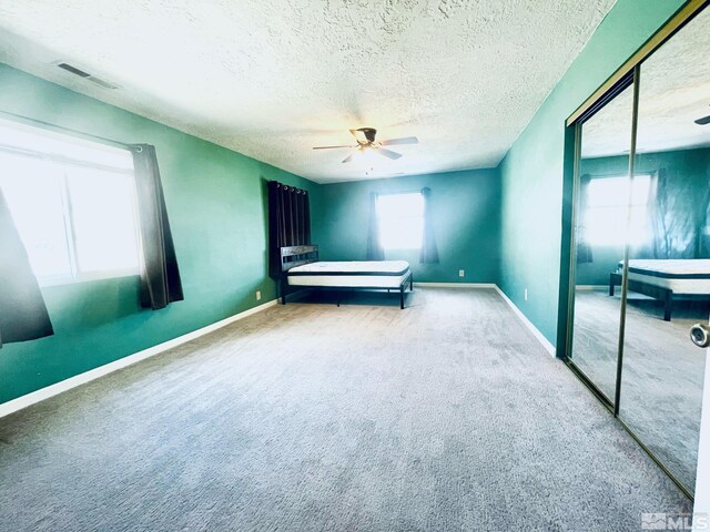 220 Pamela Dr, Walker Lake, NV 89415 - unfurnished bedroom featuring a textured ceiling, carpet, a closet, and baseboards