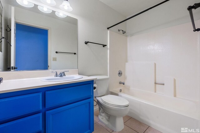 123 River Village Cir, Dayton, NV 89403 - bathroom with tile patterned floors, vanity, toilet, and washtub / shower combination