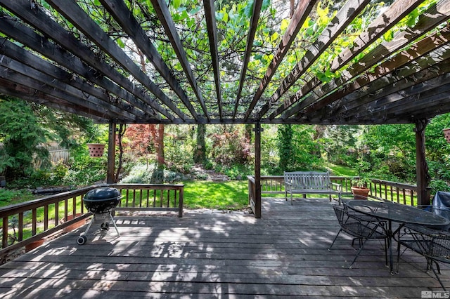 12565 Creek Crest Dr, Reno, NV 89511 - deck with a pergola, grilling area, and outdoor dining space