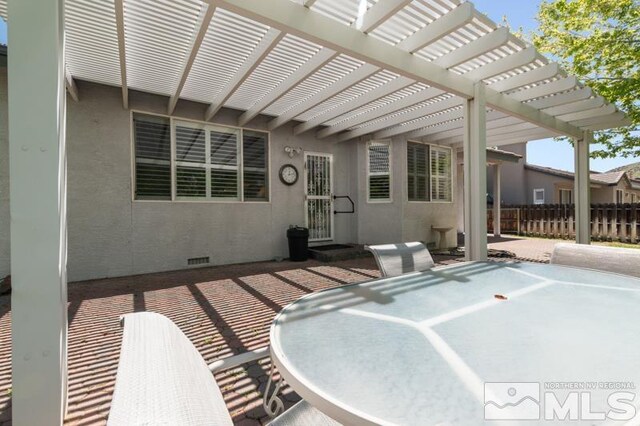 5979 Hidden Highlands Dr, Reno, NV 89502 - view of patio with fence and a pergola