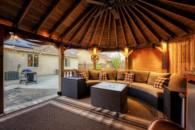 9185 Raytheon Ct, Reno, NV 89506 - view of patio / terrace featuring an outdoor hangout area, cooling unit, fence, and a gazebo