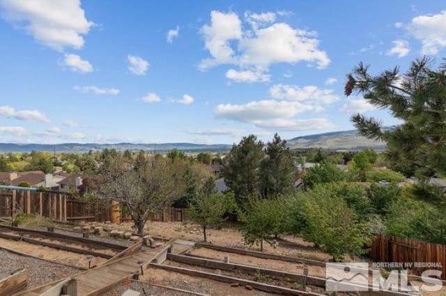 5284 Tappan Ct, Reno, NV 89523 - fenced yard with a vegetable garden and a mountain view