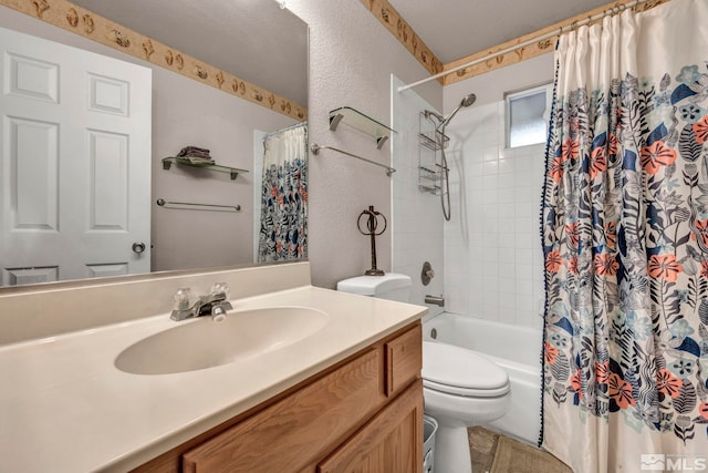 5190 Orinda Dr, Sparks, NV 89436 - full bathroom featuring vanity, toilet, shower / bath combo with shower curtain, and a textured wall