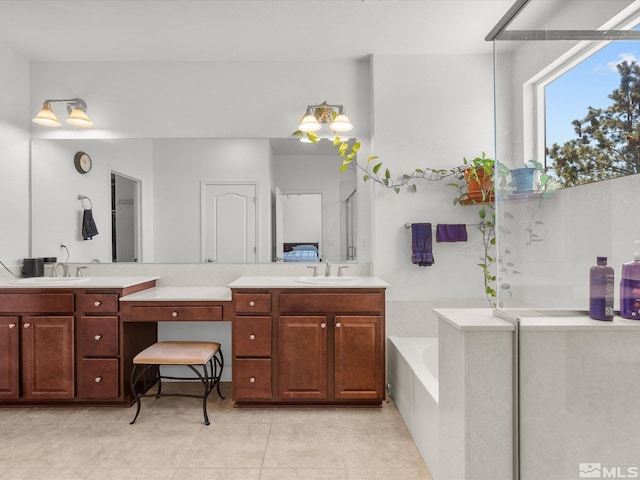 2401 Bridgetown Loop, Sparks, NV 89436 - bathroom featuring double vanity, a bath, and tile patterned flooring