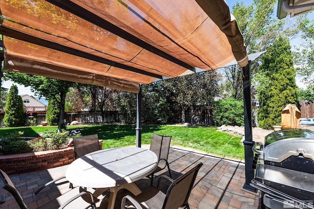 971 Fieldgate Way, Gardnerville, NV 89460 - view of patio featuring outdoor dining space, a pergola, and area for grilling