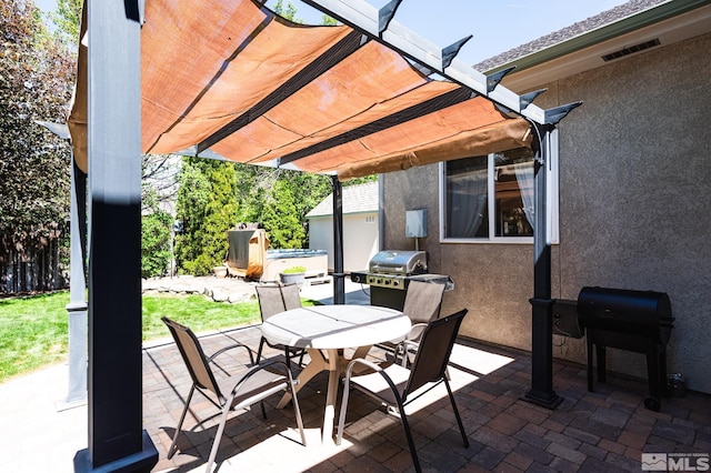 971 Fieldgate Way, Gardnerville, NV 89460 - view of patio / terrace featuring a pergola, outdoor dining area, and grilling area