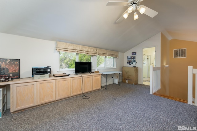 971 Fieldgate Way, Gardnerville, NV 89460 - office space featuring lofted ceiling, carpet, and a ceiling fan