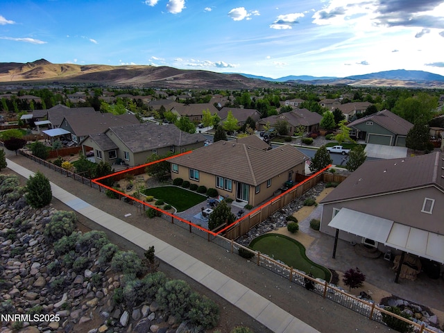 6680 Voyage Dr, Sparks, NV 89436 - aerial perspective of suburban area with mountains and property parcel outlined