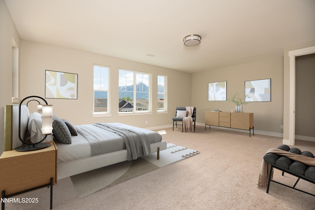 620 Sage Grouse Lp, Gardnerville, NV 89460 - bedroom featuring baseboards, carpet, and a mountain view