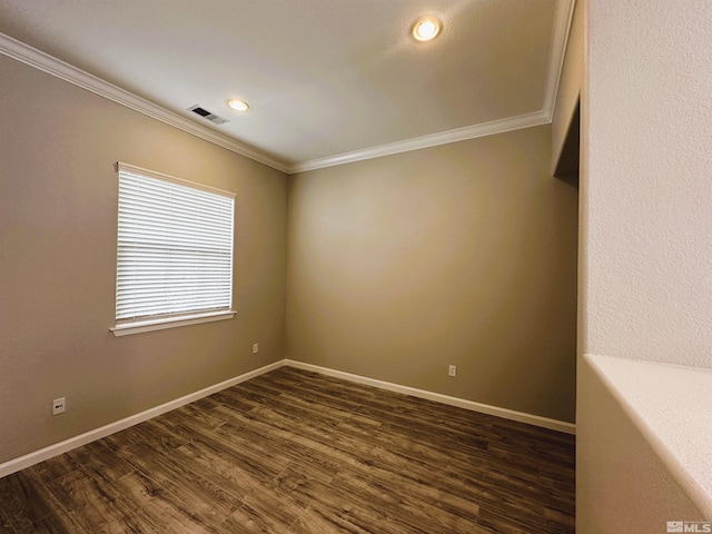10599 Crystal Bay Dr, Reno, NV 89521 - spare room with ornamental molding, dark wood-style flooring, baseboards, and recessed lighting
