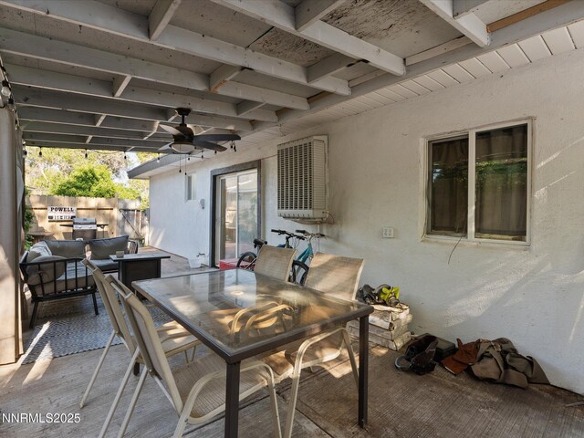 665 Southworth Dr, Reno, NV 89512 - view of patio with a ceiling fan and outdoor dining space
