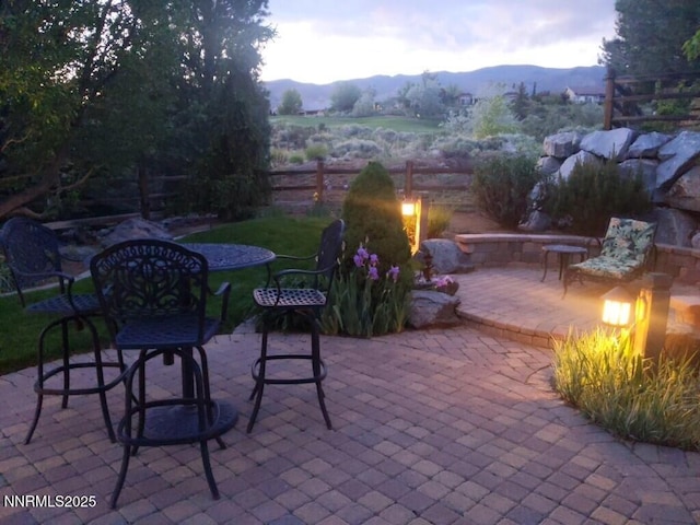 7735 Harvest Hill Ln, Reno, NV 89523 - view of patio / terrace featuring a mountain view