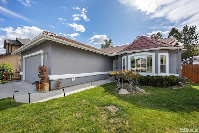 6525 Monticello Ct, Reno, NV 89519 - single story home with an attached garage, a tile roof, concrete driveway, and stucco siding