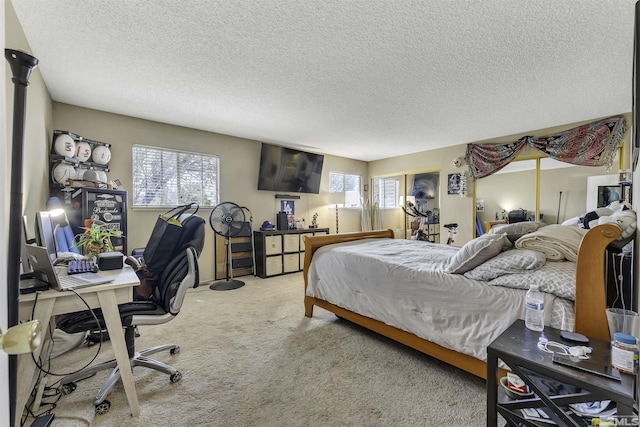 1064 Bradley Sq, Sparks, NV 89434 - carpeted bedroom featuring multiple windows, an office area, and a textured ceiling