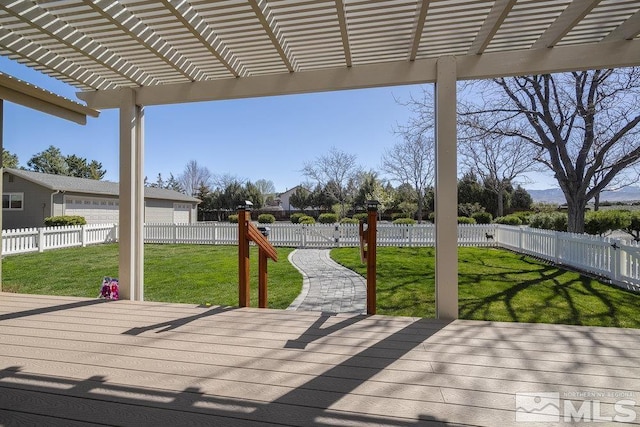 1051 Tenabo Ln, Gardnerville, NV 89410 - wooden deck featuring a pergola